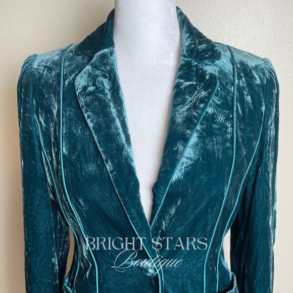 Extremely Rare Teal Velvet Blazer ASO Lorelai Gilmore Girls As Seen On Classic - Picture 8 of 12